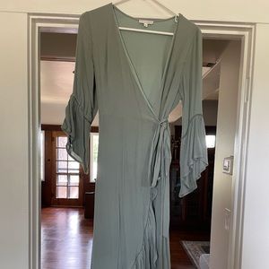 Baltic born sage green side tie dress